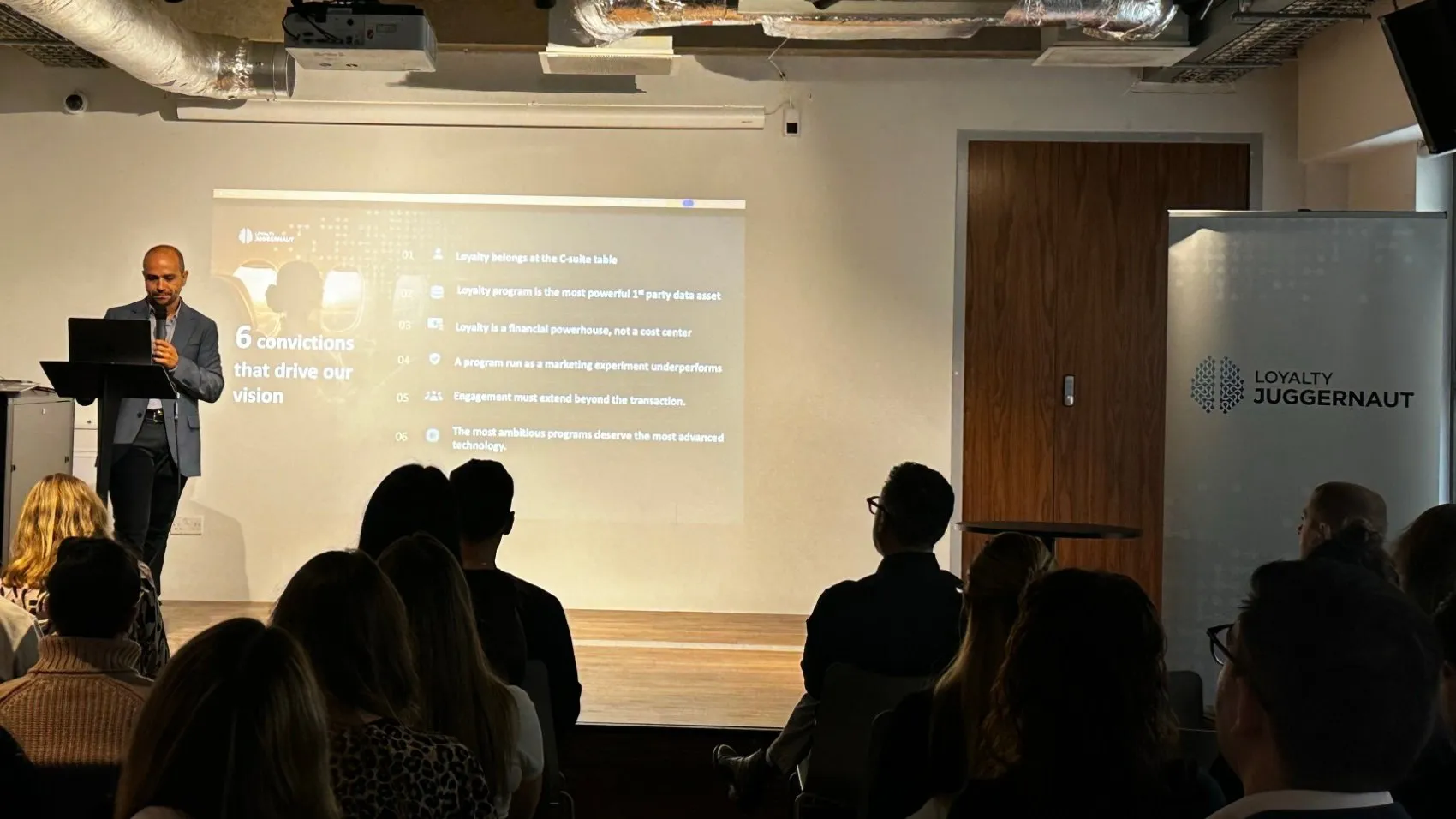 Loyalty Juggernaut presenting the technology module at the Loyalty Masterclass in London